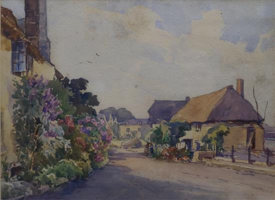 Alexander Carruthers Gould (1870-1948) RBA, RWA Village street scene 7.5 x 10in.